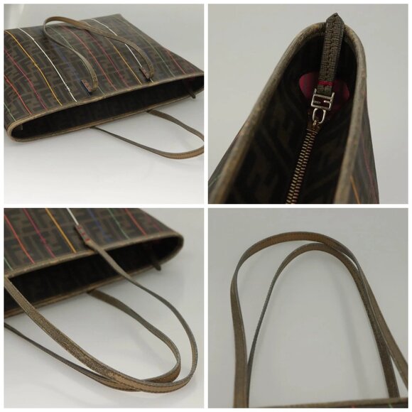 FENDI Zucca Canvas Tote Bag Brown Black Auth 136151 - Picture 16 of 16